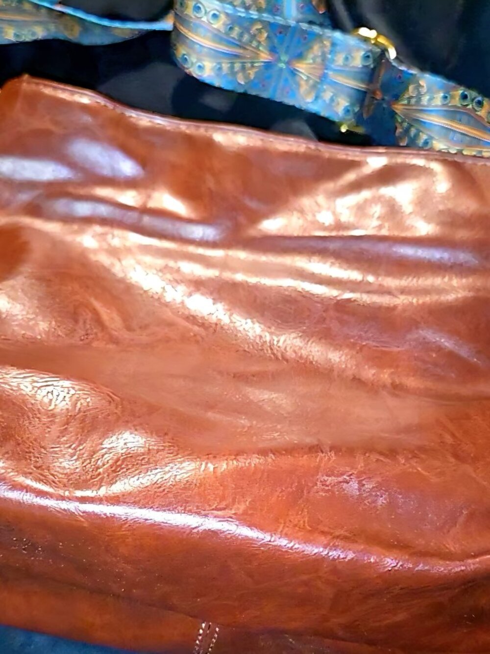 Distressed Brown Leather Crossbody/Shoulder Bag